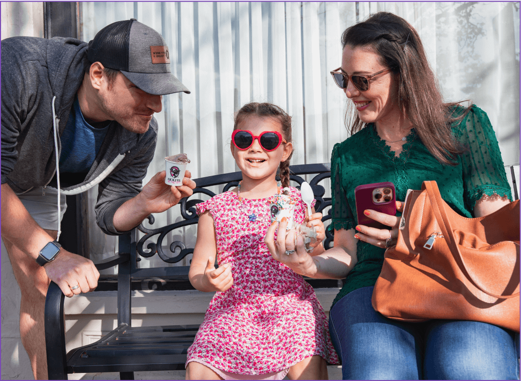 Little Cute girl with her Parents